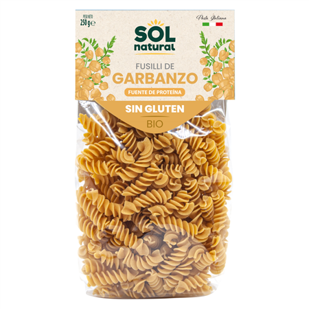 FUSILLI DE GARBANZO SIN GLUTEN 250 GR BIO DE SOLNATURAL