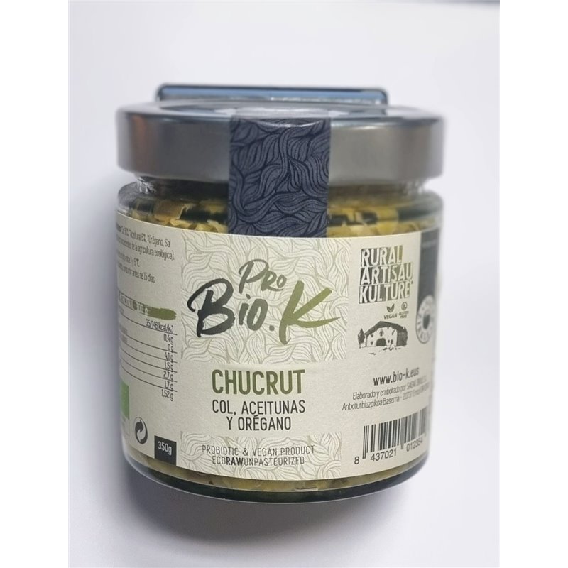 CHUCRUT COL, ACEITUNAS Y OREGANO 350 GR ECO DE BIO-K