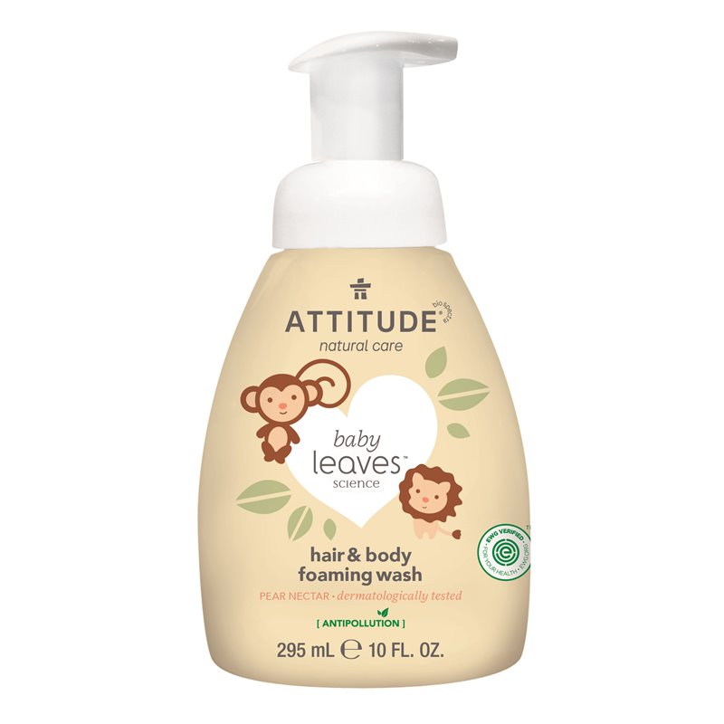ESPUMA LIMPIADORA CUERPO Y CABELLO BABY LEAVES 295 ML ECO DE ATTITUDE