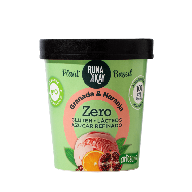 CAJA DE 8 HELADOS DE GRANADA Y NARANJA 460 ML DE RUNAKAY