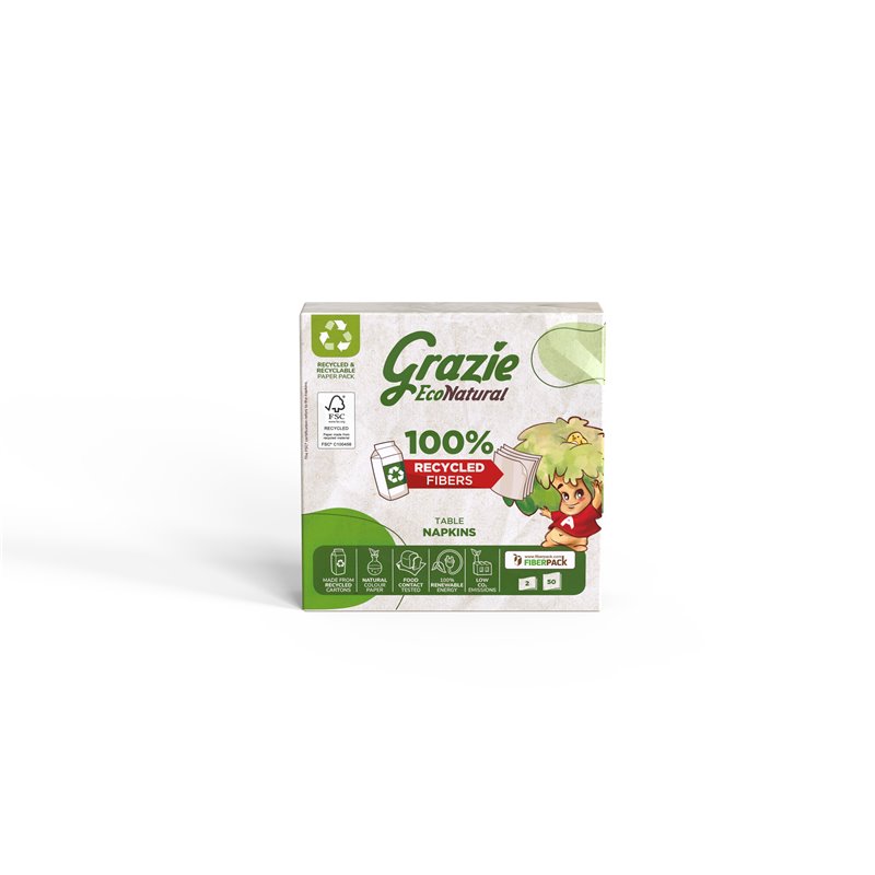 SERVILLETA PAPEL 32.5X32.5  DE GRAZIE NATURAL