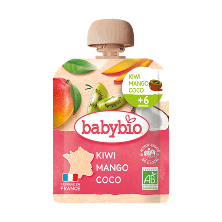 POUCH KIWI MANGO Y BEBIDA DE COCO 90G DE BABYBIO