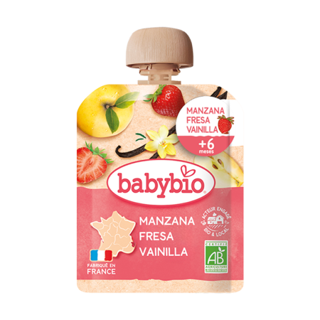 POUCH MANZANA FRESA VAINILLA 90G DE BABYBIO