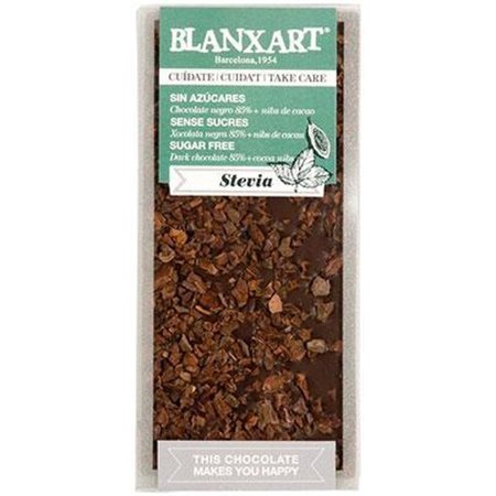 CHOCOLATE BLANXART STEVIA 85% CACAO CRU(EXP.13UD)