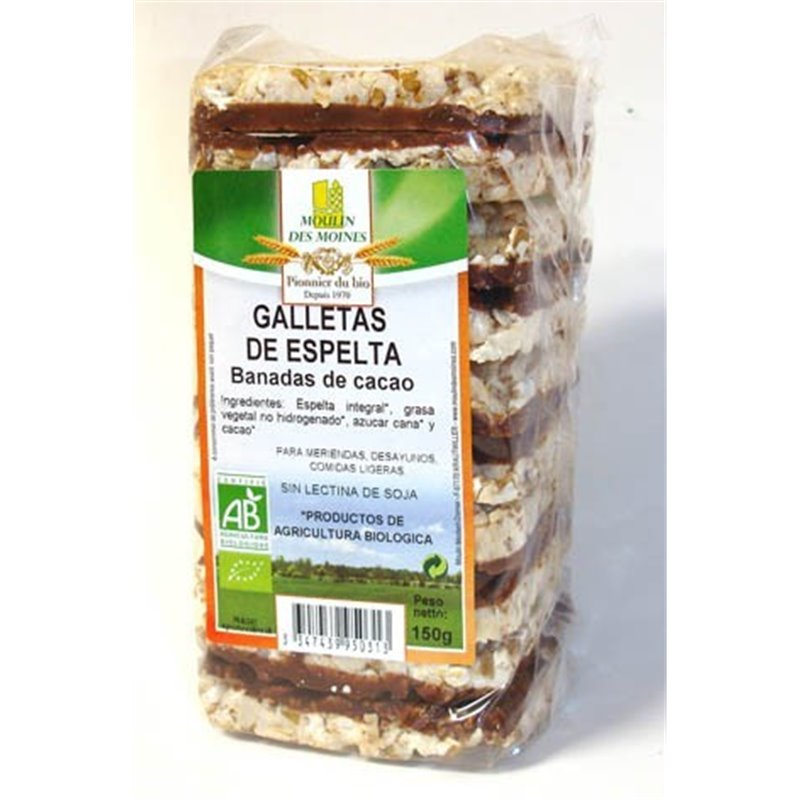 GALLETA INFLADA ESPELTA CON CACAO 150GR(MOULI)A