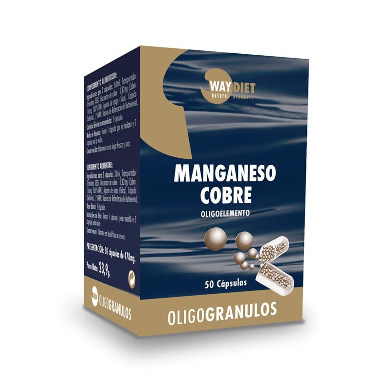 MANGANESO-COBRE OLIGOGRANULOS 50 CÁPSULAS DE WAYDIET