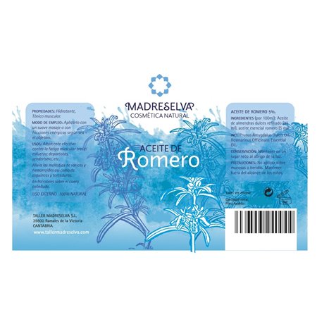 ACEITE DE ROMERO 5 LITROS DE MADRESELVA COSMÉTICA NATURAL