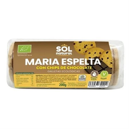 GALLETAS MARÍA ESPELTA CON CHIPS DE CHOCOLATE BIO DE 200 GR DE SOLNATURAL