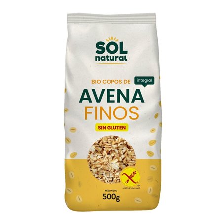 COPOS DE AVENA FINOS SIN GLUTEN 500 GR DE SOLNATURAL