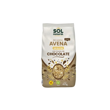 MUESLI AVENA TROZOS CHOCO (sin/glut) BIO 425g S.N