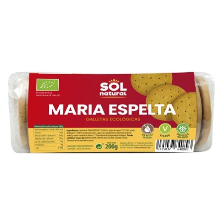 GALLETAS MARÍA ESPELTA BIO DE 200 GR DE SOLNATURAL