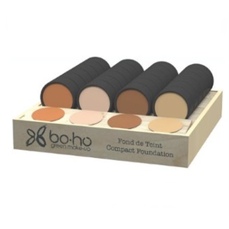 MÓDULO EXPOSITOR MADERA PARA BASE MAQUILLAJE COMPACTO DE BOHO MAQUILLAJE