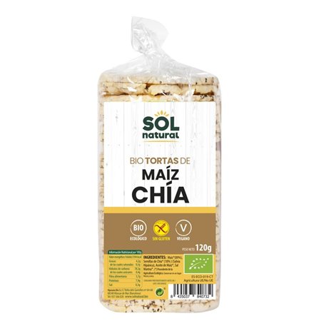 TORTAS DE MAIZ Y CHIA SIN GLUTEN 120 GR DE SOLNATURAL