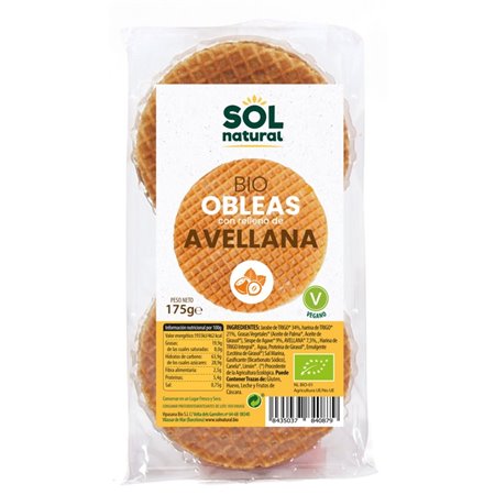 OBLEAS (WAFELS) DE AVELLANA BIO 175 GR DE SOLNATURAL