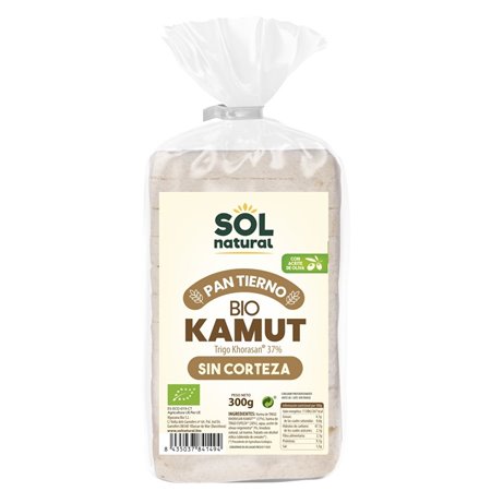 PAN DE MOLDE TIERNO DE KAMUT SIN CORTEZA DE 300 GR DE SOLNATURAL