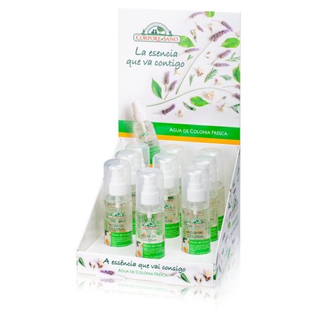 EXPOSITOR AGUA DE COLONIA FLORES DEL CAMPO SPRAY 80 ML (6+2+TESTER) DE CORPORE SANO