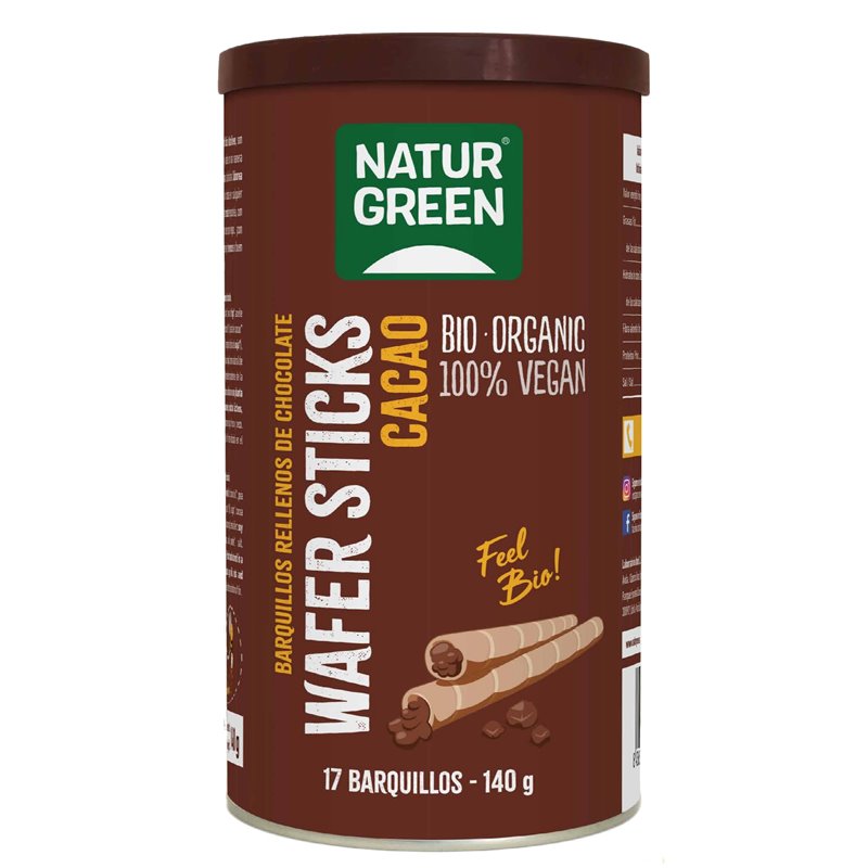 NAT WAFER STICKS CACAO (17 BARQUILLOS) 140gr (A)