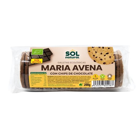 GALLETAS MARÍA AVENA CHIPS DE CHOCO BIO DE 200 GR DE SOLNATURAL