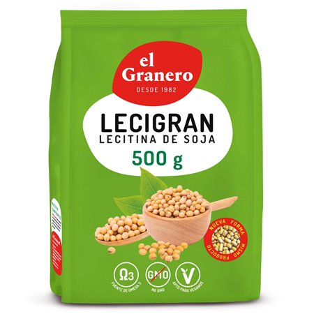 LECIGRAN LECITINA DE SOJA IP NO GMO 500 GR EL GRANERO INTEGRAL