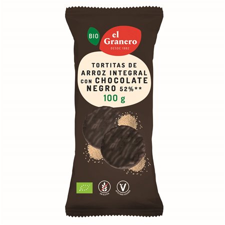 TORTITAS DE ARROZ CON CHOCOLATE NEGRO BIO 6 UND 100 g (EL GRANERO INTEGRAL)