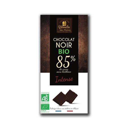 CHOCOLATE NEGRO 85% INTENSO 100 GR BIO DE MOULIN DES MOINES