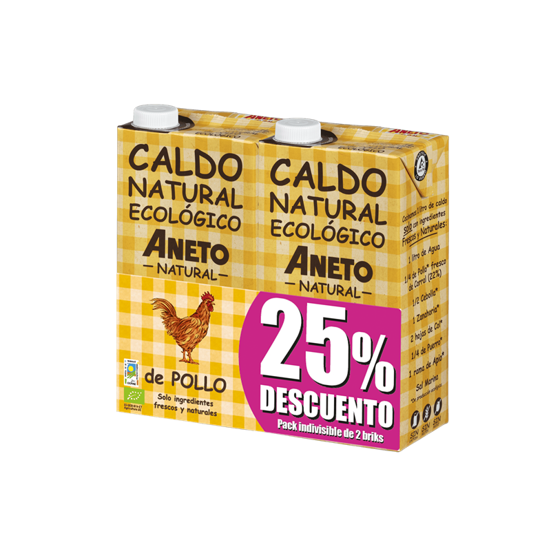 CALDO POLLO BIPACK 2X1L (- 25% DTO.)  ECO ANETO (A)
