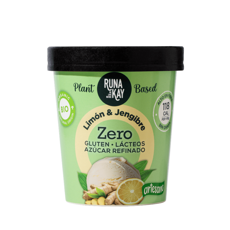 HELADO LIMON-JENGIBRE 2500ml S/AZUCAR S/G ECO-VEGANO (RUNAKAY)