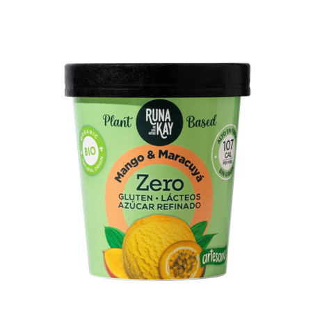 HELADO MANGO-MARACUYA 460ml S/AZUCAR S/G ECO VEGANO (RUNAKAY)