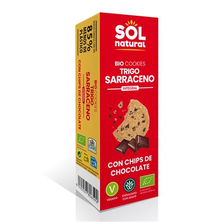 COOKIES BIO DE TRIGO SARRACENO CON CHOCOLATE 170 GR DE SOLNATURAL