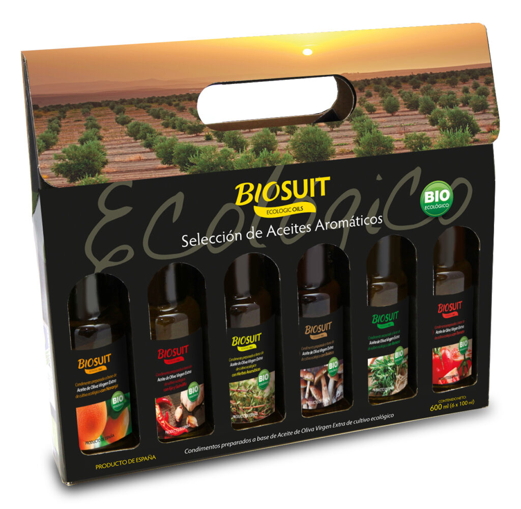 Maleta selección de Aceites aromáticos oliva virgen extra BIO de Biosuit